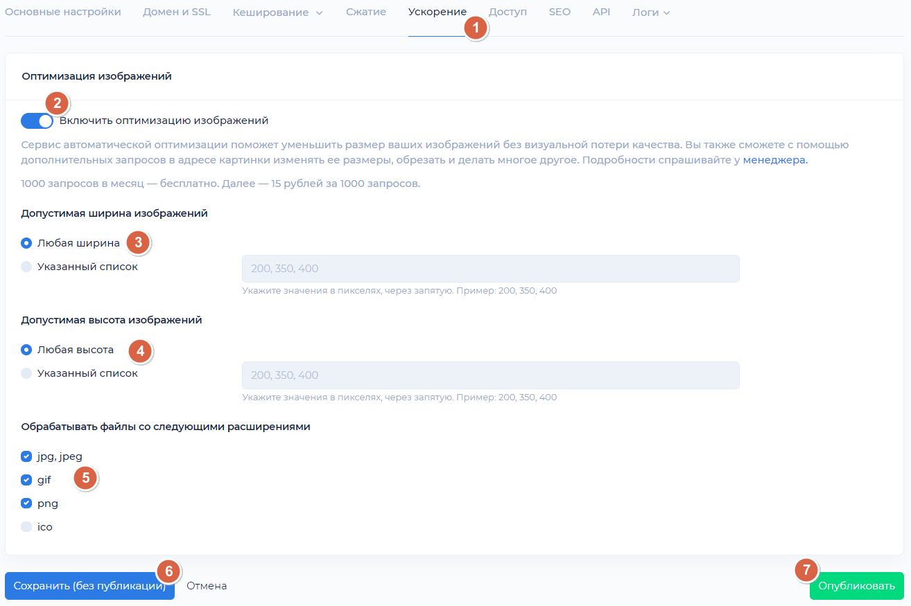 Ускорение, оптимизация картинок